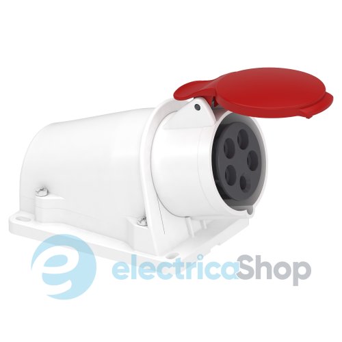 Розетка угловая настенная 16A 3P+N+E, 6ч, 380-415V/AC, IP44, соединение винтами, SE PratiKa PKF16W435