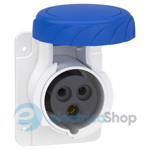 Розетка панельная прямая 16А 2P+E, 6ч, 220V/AC IP67, быстрое подключение, SE Kaedra Box PKY16G723