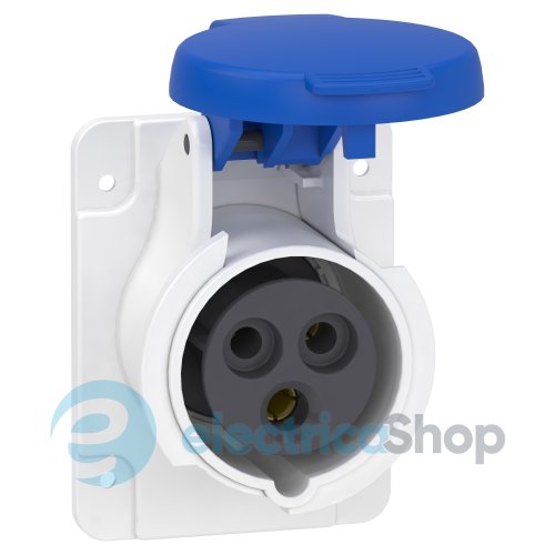 Розетка панельная прямая 16А 2P+E, 6ч, IP44 220V/AC, SE Kaedra Box PKY16G423