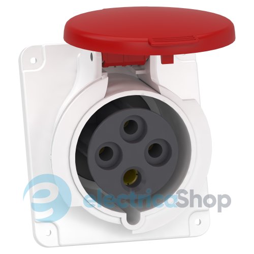 Розетка панельна кутова 32А 3P+E, 6г, 380V/AC IP44, SE Kaedra Box PKY32F434