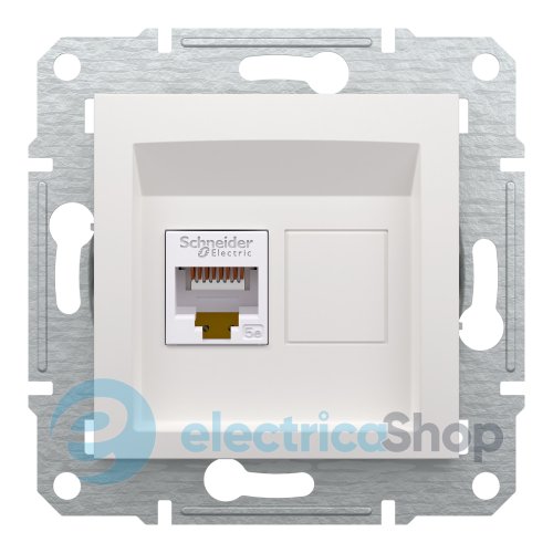 Розетка комп'ютерна RJ45 кат.5е UTP Asfora Schneider Electric EPH4370121 біла (без рамки)