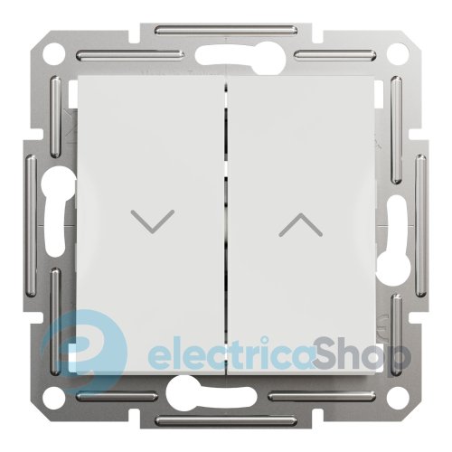 Выключатель кноп. 2-кл. для жалюзи Asfora Schneider Electric EPH1370121 белый (без рамки)