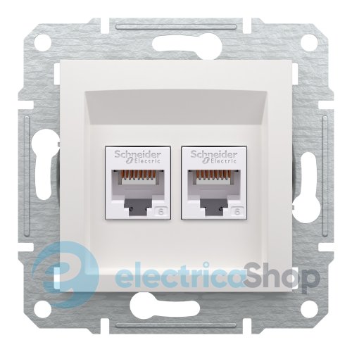Розетка компьютерная 2-я RJ45 кат.6/UTP Asfora Schneider Electric EPH4870121 белая (без рамки)