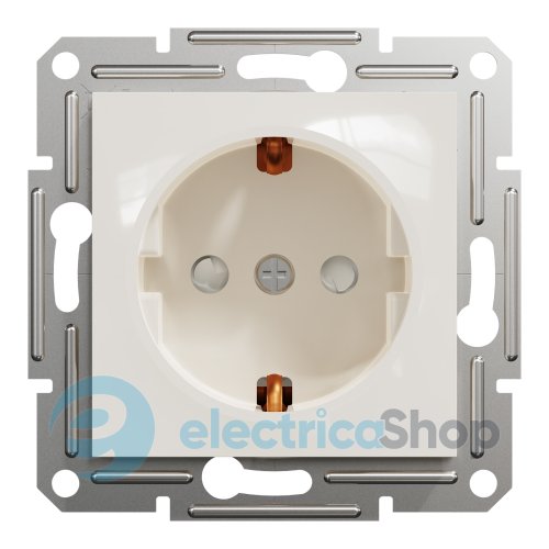 Розетка с заземлением с защ.шт. Asfora Schneider Electric EPH2970223 крем (без рамки)