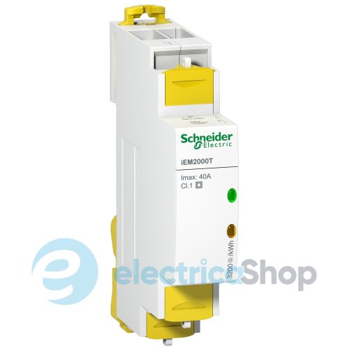 Лічильник електроенергії 1ф. 5А (40А), 230V iEM2000T DIN імпульсний вихід Schneider Electric Acti 9 (A9MEM2000T)
