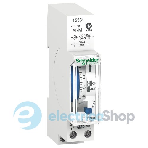 Таймер электро-механический DIN 1НО 16А 230V/AC 7дней/24ч, резерв ходу Acti9 IHH ARM Schneider Electric 15331