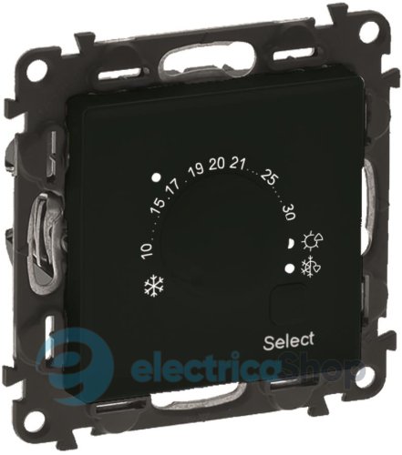 Термостат комнатный 756333 Legrand Valena Life Black цвет черный матовый