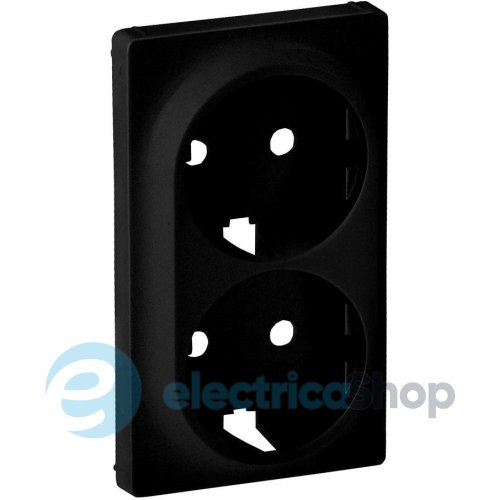 Лицьова панель розетки 2х2к+З 756952 Legrand Valena Life Black колір чорний матовий