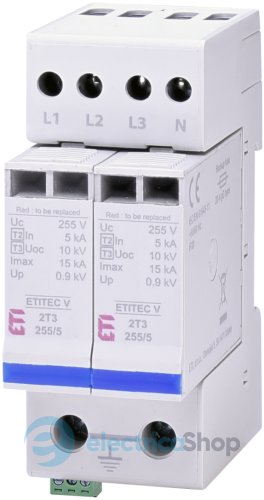Обмежувач перенапруги тип III, ETITEC V 2T3 255/5 (4+0) RC ETI 2442977