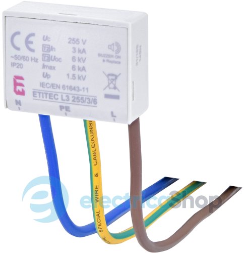 Ограничитель перенапряжения тип III, ETITEC L3 255/3/6 ETI 2442987 для защиты LED светильников