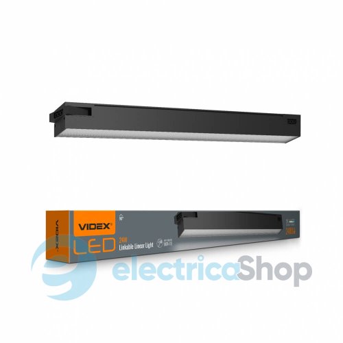LED светильник линейный магістральний VIDEX BNL02 24W 0.6М 5000K 220V Black