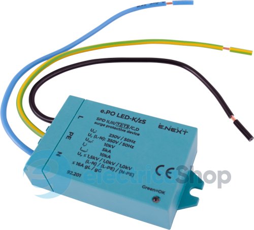 УЗИП E.Next PO LED-K/zS класс II+III, 1 полюс + N-PE, для LED освещения