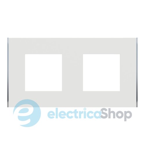 Рамка 2-постова Unica Deco Subtle NU600440, білий / срібло