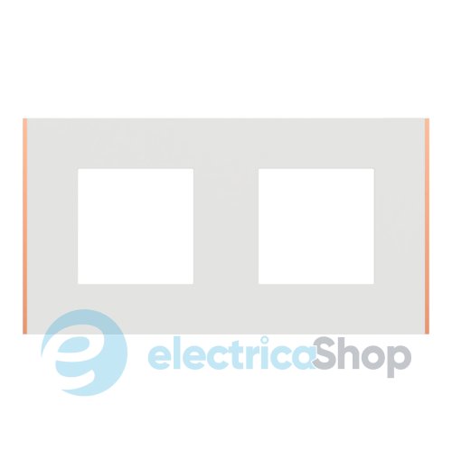 Рамка 2-постова Unica Deco Subtle NU600442, білий / мідь