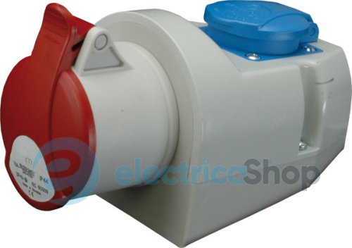 Розетка комбинированная  EZCZ-S-3243  IP44 (32A, 400V/230V, 3P+PE /  EE 16S Schuko), ETI 4482052