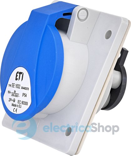 Розетка вбудована  EE-1632  IP54 (16A, 230V, 2P+PE), ETI 4482076