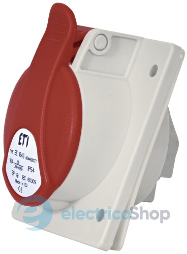 Розетка вбудована  EE-1643  IP54 (16A, 400V, 3P+PE), ETI 4482077