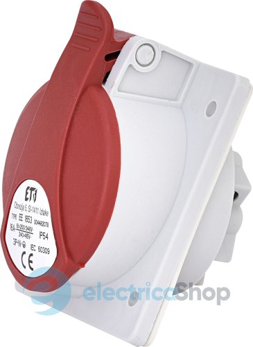 Розетка вбудована  EE-1653  IP54 (16A, 400V, 3P+N+PE), ETI 4482078