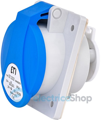 Розетка встроенная  EE-3232  IP54 (32A, 230V, 2P+PE), ETI 4482079