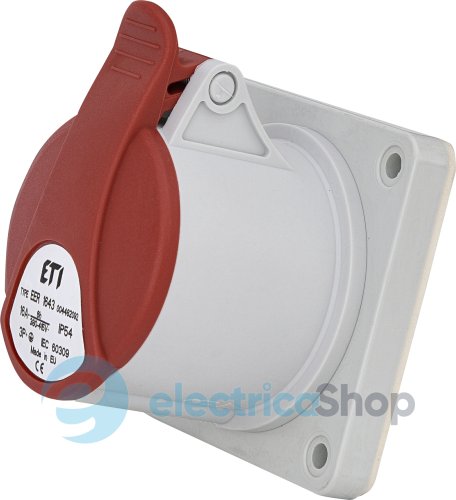 Розетка вбудована пряма EER-1643  IP54 (16A, 400V, 3P+PE), ETI 4482092