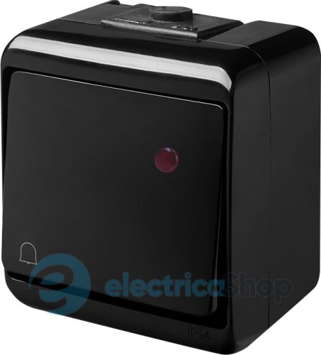 Кнопка "дзвоник" із підсвічуванням VHE-4L-BL (чорна, IP54) ETI Hermetics 4668089