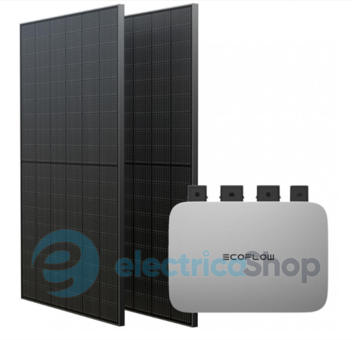 Комплект EcoFlow PowerStream - мікроінвертор 600W та сонячні панелі 2х400