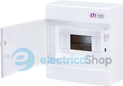 Щит зовнішній розподільний ECT 8PO (8мод.білі дверцята) IP40 ETI 1101005