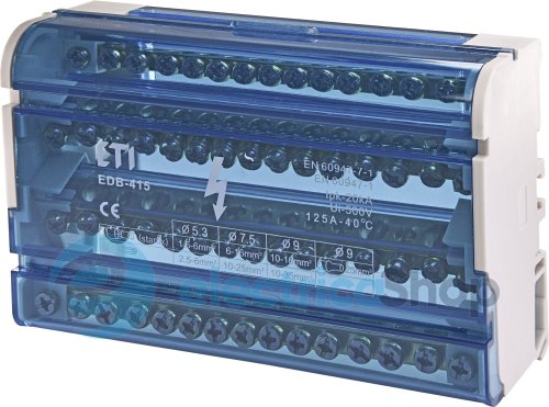 Распределительный блок EDB-415 4p, 3L+PE/N, 125A (15 выходов) ETI 1102305