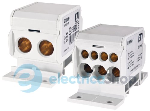 Блок розподільчий EDBM-1 (160А, 1500V AC/DC, OUT: 1x4-50; 3x2,5-25; 4x2,5-16) ETI 1102400