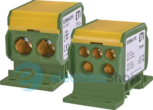 Блок розподільчий EDBM-8/PE (192А, 1500V AC/DC, OUT: 1x4-70; 2x4-35; 3x2,5-25) ETI 1102427