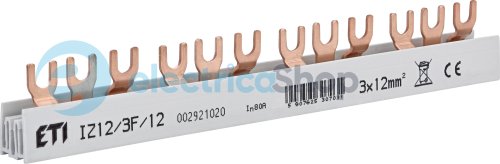Шина живлення IZ 12/3F/12 (12мм2, 3P, 0.21м, Fork, 12mod.) ETI 2921020