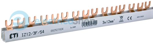 Шина живлення IZ 12/3F/18 (16мм2, 3P, 0.32м, Fork, 18mod.) ETI 2921022