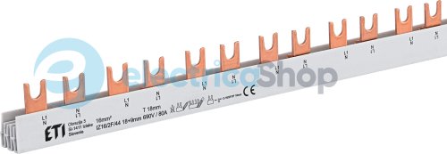 Шина живлення IZ 16/2F/44 (18+9) (16мм2, 2P, 0.99м, Fork., 44mod.) ETI 2921233