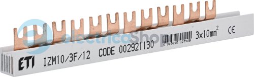 Шина живлення IZM 10/3F/12 (10мм2, 3P, 0.21м, Fork, 12mod., 4xMS/MPE) ETI 2921130