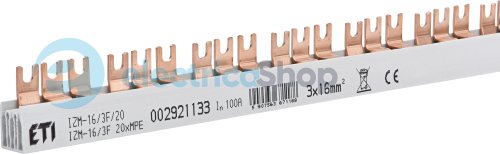 Шина живлення IZM 16/3F/20хMPE (16мм2, 3P, 1м, Fork, 60mod., 20xMS/MPE) ETI 2921133