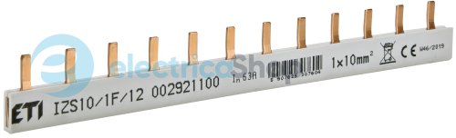 Шина живлення IZS 10/1F/12 (10мм2, 1P, 0.21м, Pin, 12mod.) ETI 2921100