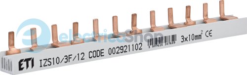Шина живлення IZS 10/3F/12 (10мм2, 3P, 0.21м, Pin, 12mod.) ETI 2921102
