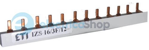 Шина живлення IZS 16/3F/12 (16мм2, 3P, 0.21м, Pin, 12mod.) ETI 2921112