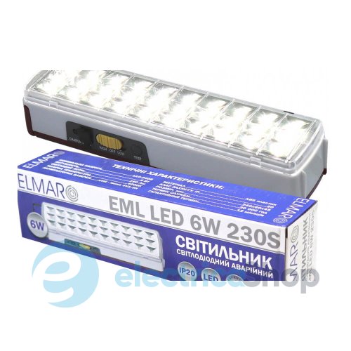 Переносной аварийный светильник-фонарь Elmar на аккумуляторе EML-9830 LED 6W 220V (3.7V1.2Ah)