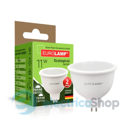 Светодиодная точечная лампа Eurolamp ЕКО MR16 11W GU5.3 3000K LED-SMD-11533(P)