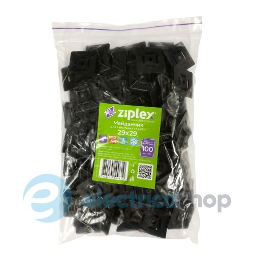Майданчик для стяжки, 29х29мм під шуруп чорний Ziplex ПЛ2 29292 (100шт.)