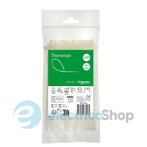 Хомут кабельный 150x3.6мм Thorsman IMT46405 белый (100 шт.)
