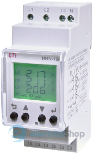 Багатофункціональне реле контролю напруги 2ПК 5А (ULN=3ф~90-288V / ULL=3ф 155-500V) HRN-100 ETI