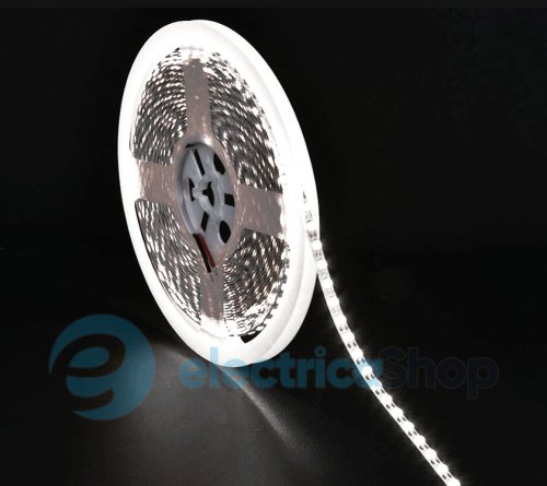Лента cветодиодная 120 Led/m 12000K 12V, 8.6Вт, IP33 CRI80 e-pcb RISHANG 2835-120-IP33-CWb-8-12 RN08C0TA-B (7599) холодный свет