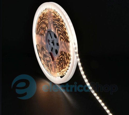 Стрічка світлодіодна 120 Led/m 6500K 12V, 8.6Вт, IP33 CRI80 e-pcb RISHANG 2835-120-IP33-CWd-8-12 RN08C0TA-B (7491) холодне світло