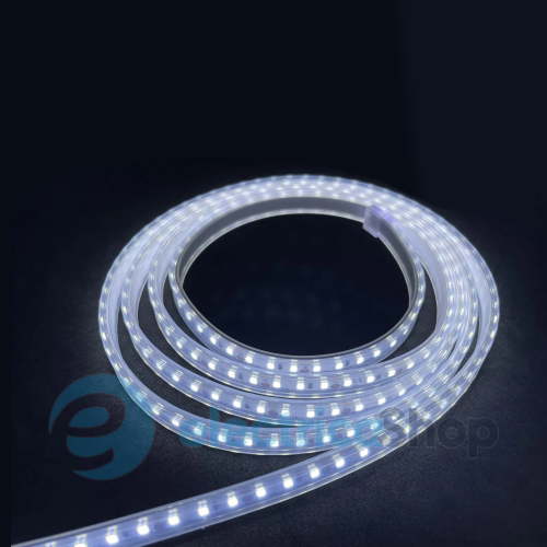 Стрічка світлодіодна 120 Led/m 6500K 12V, 8.6Вт, IP65 CRI80 e-pcb RISHANG 2835-120-IP65-CWd-8-12 RN68C0TA-B (7743) холодне світло