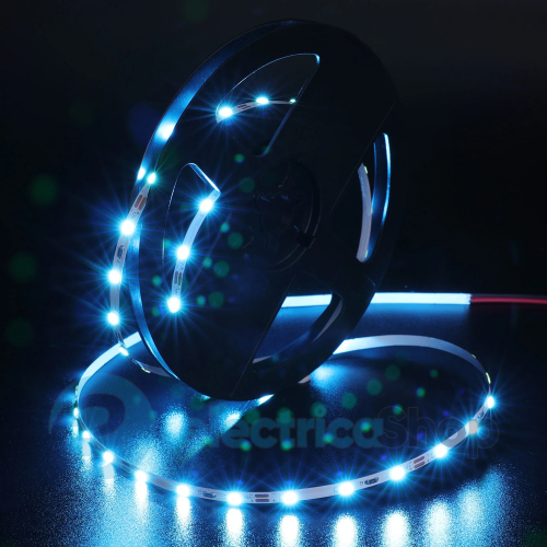 Стрічка світлодіодна 60 Led/m Blue 12V, 5.5Вт, IP33 CRI80 e-pcb RISHANG 2835-60-IP33-B-8-12 RN0860TA-B(9012) синє світло
