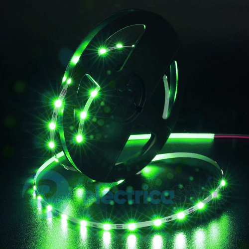 Стрічка світлодіодна 60 Led/m Green 12V, 5.5Вт, IP33 CRI80 e-pcb RISHANG 2835-60-IP33-G-8-12 RN0860TA-B (10440) зелене світло