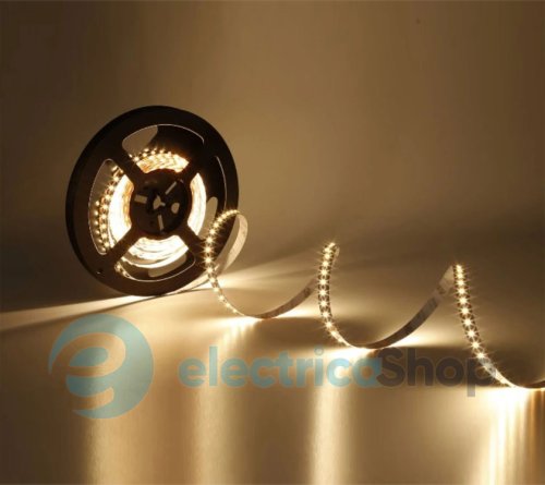 Стрічка світлодіодна 120 Led/m 2700K 24V, 8.6Вт, IP20 CRI90 RISHANG 2835-120-IP20-WW-8-24 RD08C0TC-B (13251) тепле світло