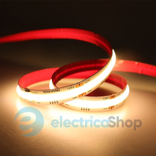 Стрічка світлодіодна 720 Led/m 3000K 24V, 20Вт/м., IP20 CRI90 RISHANG COB-720-IP20-WW-10-24 RM0003EC-A-T (20492) тепле світло